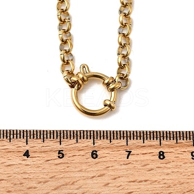 304 Stainless Steel Rolo Chain Necklaces with Spring Ring Clasps for Women NJEW-Z091-03G-1