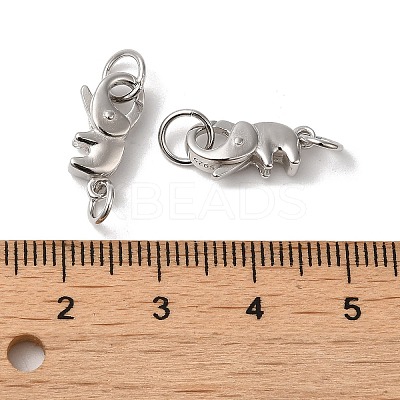 Anti-Tarnish Rhodium Plated 925 Sterling Silver Lobster Claw Clasps with Jump Rings X-STER-D006-15P-1