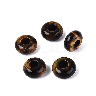 Natural Tiger Eye European Beads G-Q602-04K-1
