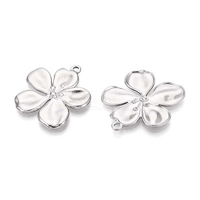 304 Stainless Steel Flower Pendants STAS-T067-30P-1