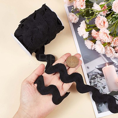 9 Yards Polyester Wavy Fringe Trim Ribbon OCOR-XCP0002-95B-1
