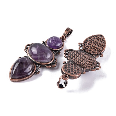Natural & Synthetic Mixed Gemstone Pendants G-Q158-04-AB-1