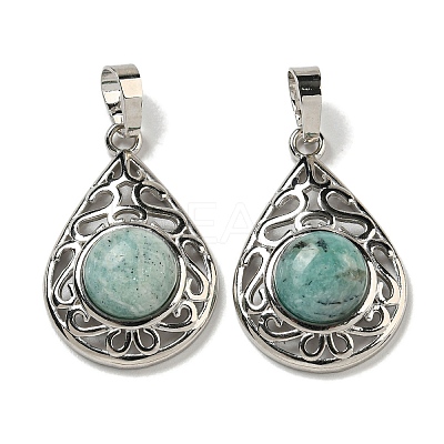 Natural Amazonite Pendants G-Q158-05P-05-1