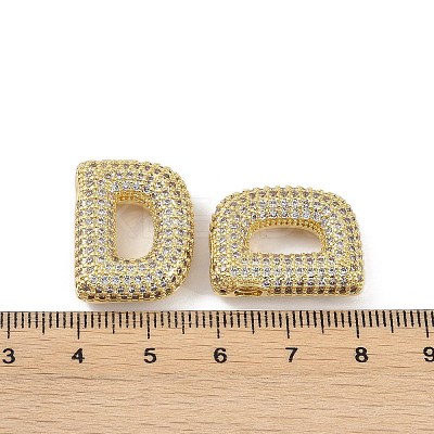 Brass Micro Pave Clear Cubic Zirconia Pendants KK-Z041-01G-D-1