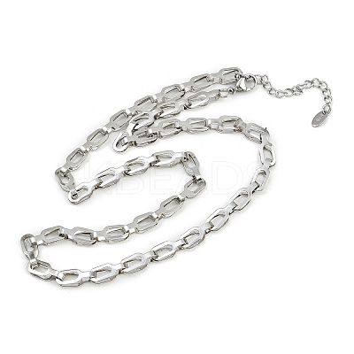 304 Stainless Steel Link Chain Necklaces for Women Men NJEW-Z093-01P-1
