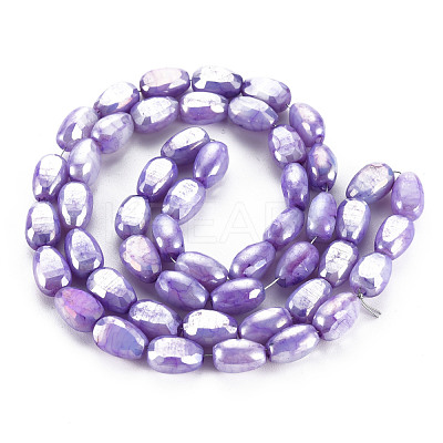 Opaque Baking Paint Crackle Glass Beads Strands EGLA-S174-21F-1