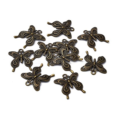 Tibetan Style Alloy Butterfly Pendants TIBEP-3945-AB-NR-1