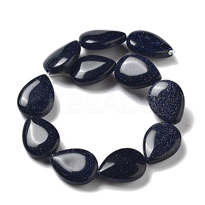 Synthetic Blue Goldstone Beads Strands G-P528-L06-01-1