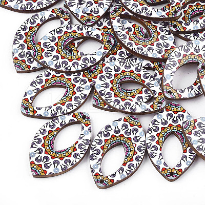 Printed Basswood Pendants LS-WOOD-S045-009B-1