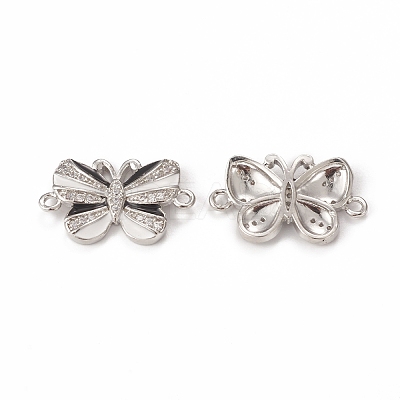 Brass Micro Pave Cubic Zirconia Connector Charms KK-E068-VB407-1-1