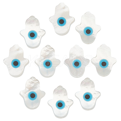 10Pcs Natural White Shell Mother of Pearl Shell Beads SSHEL-BBC0001-02-1