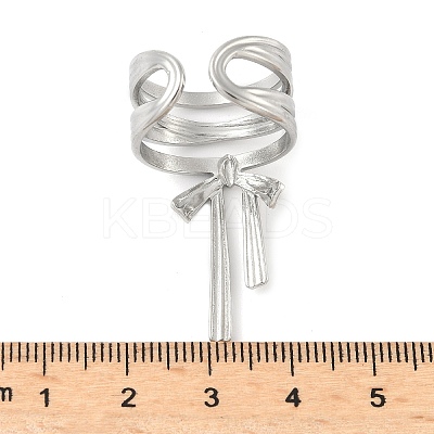304 Stainless Steel Open Cuff Rings for Women LS-RJEW-U060-01M-P-1