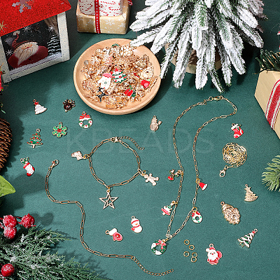 Christmas Theme DIY 304 Stainless Steel Chains Bracelet/Neckalces Making Kits DIY-SP0006-04-1