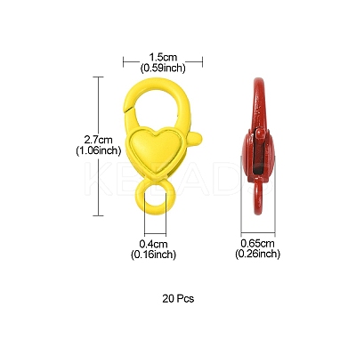20Pcs Spray Painted Eco-Friendly Alloy Lobster Claw Clasps PALLOY-YW026-01-1