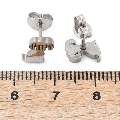 Tarnish Resistant 304 Stainless Steel Puppy Stud Earrings EJEW-F227-05P-1