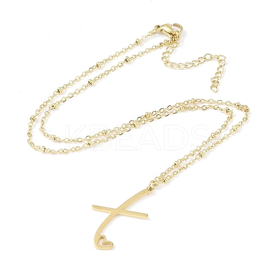 304 Stainless Steel Pendant Necklaces NJEW-H029-02G-X-1