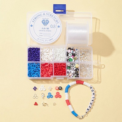 DIY Independence Day Bracelet Necklace Making Kits DIY-FS0004-51-1