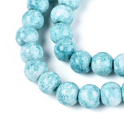 Baking Paint Glass Beads Strands X-DGLA-N016-6mm-08-1