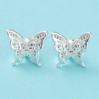 Rack Plating Brass Clear Cubic Zirconia Pendants KK-B078-03S-1