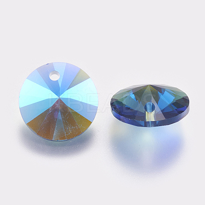 Faceted Glass Rhinestone Charms RGLA-F049-6mm-206PS-1