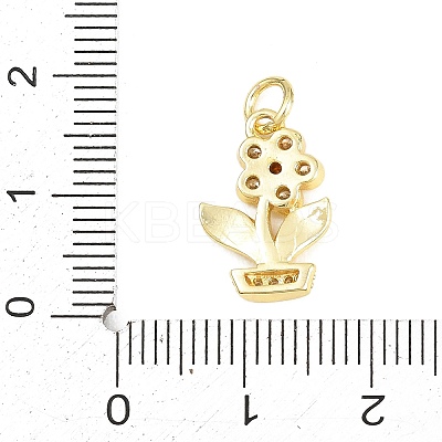 Brass Micro Pave Cubic Zirconia Pendants KK-F938-28G-04-1