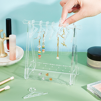 Coat Hanger Removable Acrylic Earring Displays EDIS-WH0012-08-1