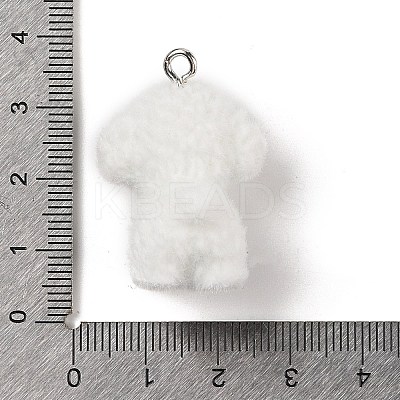 Flocking Resin Cute Puppy Pendants MACR-P043-L01-1