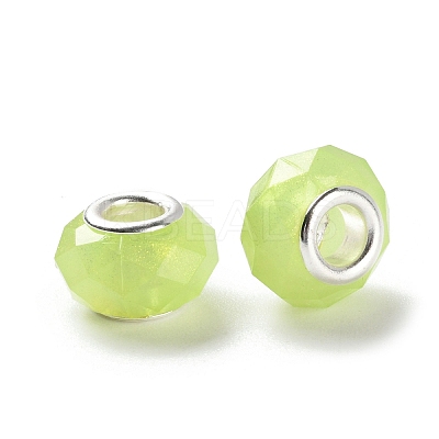 Pearlized Resin European Beads RESI-M001-01F-1