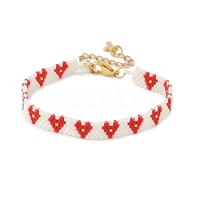 3Pcs 3 Colors Glass Seed Beaded Bracelets for Women BJEW-MZ00214-1