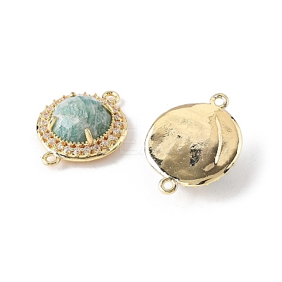 Natural Amazonite Faceted Connector Charms G-H323-03G-12-1