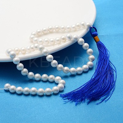 Polished Shell Pearl Round Beads Strands X-SP6MM701-1