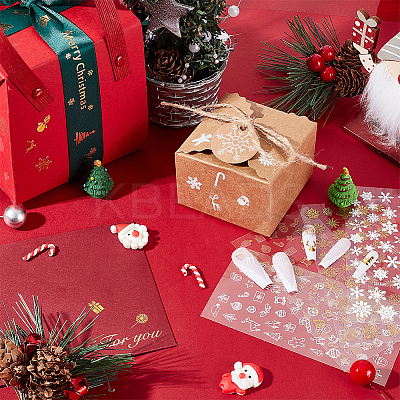 10 Sheets 10 Styles Christmas PET Self Adhesive Festive Stickers STIC-OC0001-15-1
