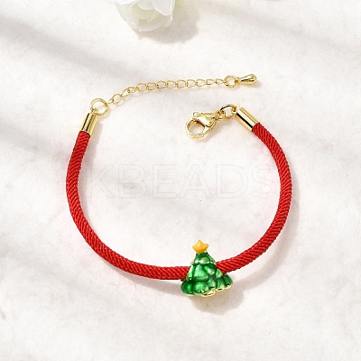 Christmas Nylon Cord Bracelets BJEW-L715-02G-03-1