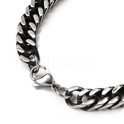 Non-Tarnish Men's 304 Stainless Steel Diamond Cut Cuban Link Chain Necklaces NJEW-L173-002A-P-1