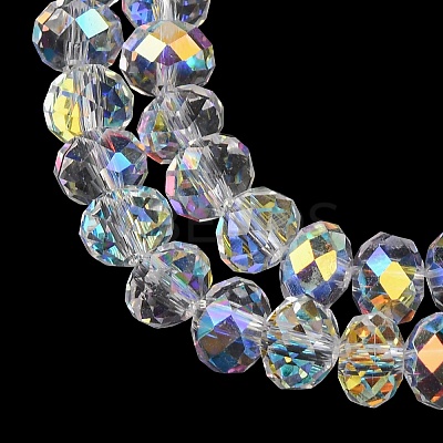 Electroplate Transparent Glass Beads Strands EGLA-A046-01B-21-1