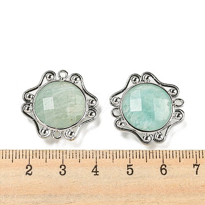 Natural Amazonite Faceted Connector Charms G-M431-09P-01-1