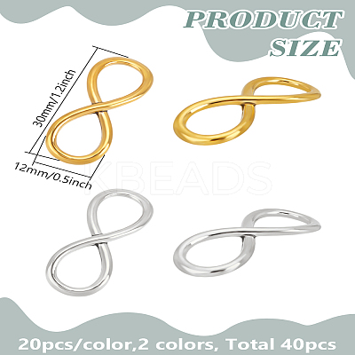 40Pcs 2 Colors Tibetan Style Alloy Linking Rings FIND-LP0003-35-1