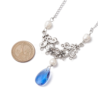 Pearl & Teardrop Glass Jewelry Set SJEW-JS01291-1