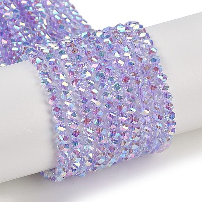 Electroplate Glass Beads Strands GLAA-Q105-04-1