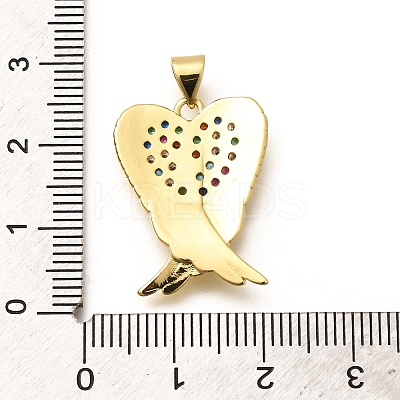 Rack Plating Brass Micro Pave Cubic Zirconia Pendants KK-L226-024G-1