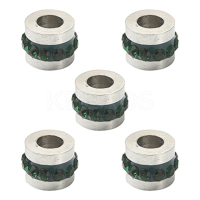 201 Stainless Steel Polymer Clay Rhinestone Inlaid Beads RB-YW0001-11C-1
