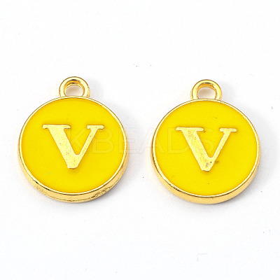 Golden Plated Alloy Enamel Charms X-ENAM-S118-09V-1