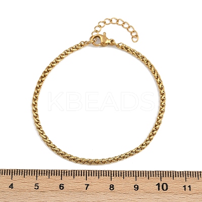 304 Stainless Steel Wheat Chain Bracelets for Unisex BJEW-K282-01B-G-1