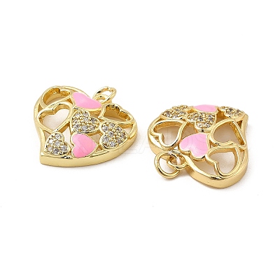 Real 18K Gold Plated Brass Micro Pave Clear Cubic Zirconia Pendants KK-E068-VB214-1-1