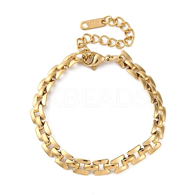 304 Stainless Steel Panther Chain Bracelets for Women BJEW-C076-03G-1