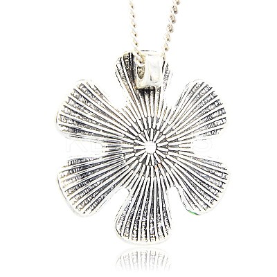 Antique Silver Plated Alloy Enamel Flower Pendants LS-ENAM-N021-04-1