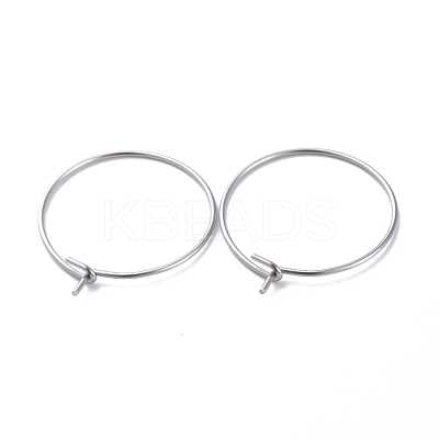 316 Surgical Stainless Steel Hoop Earring Findings X-STAS-J025-01B-P-1