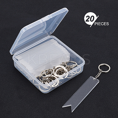 DIY Vertical Flag Acrylic Blank Pendant Keychain Making Kits DIY-BC0001-64B-1