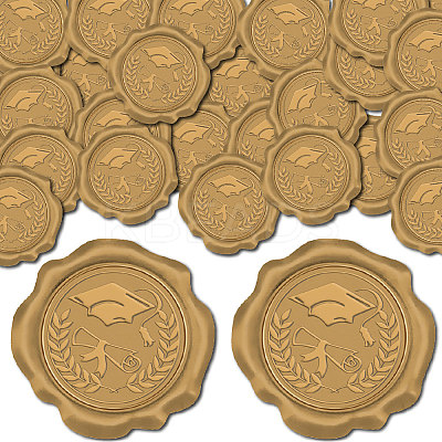 100Pcs Graduation Theme Adhesive Wax Seal Stickers DIY-CP0010-54C-1