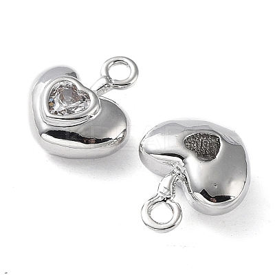 Rack Plating Brass Micro Pave Cubic Zirconia Pendants KK-K333-77P-1